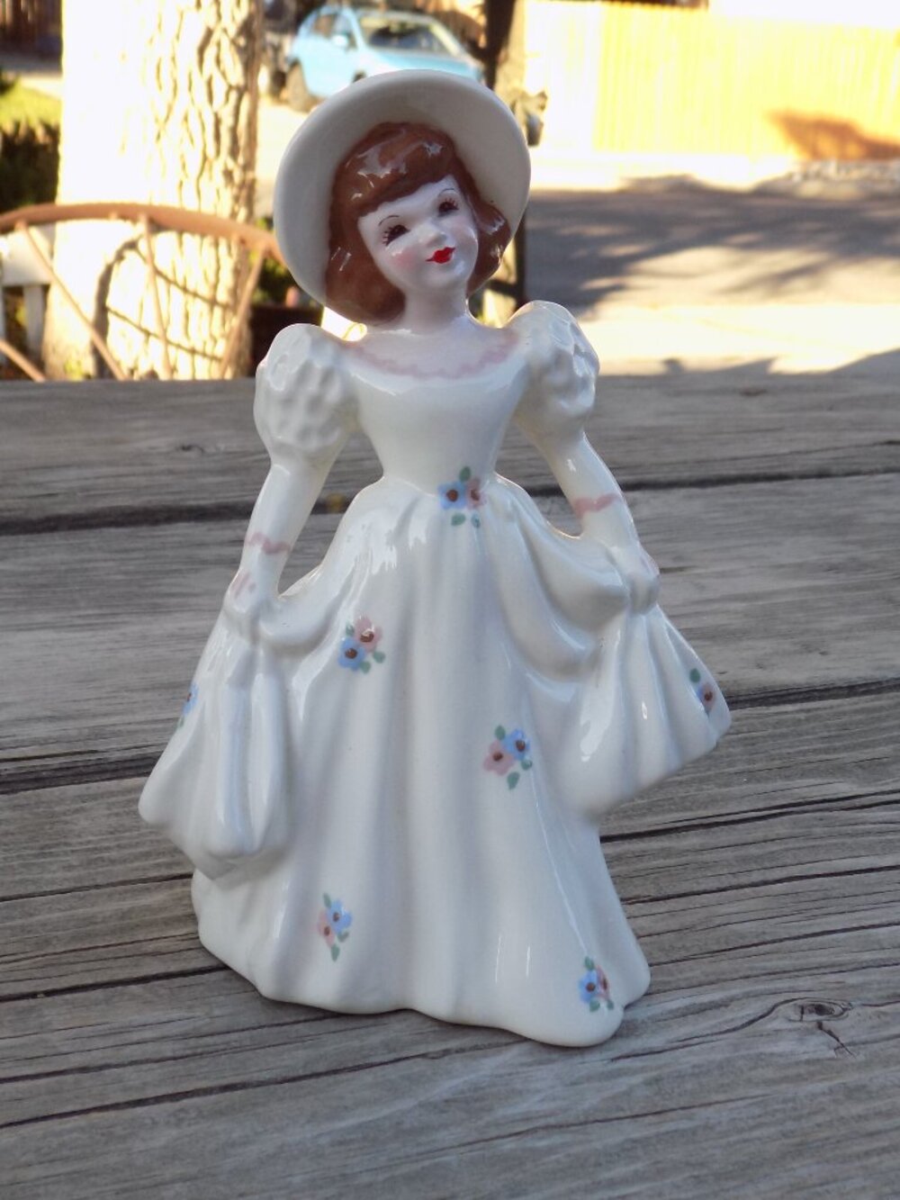 Pasadena California Ceramics  Girl Woman Bud Vase Victorian, Small Figurine,